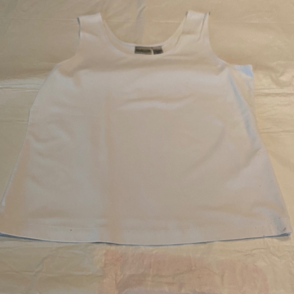 Slightly worn white satin shell now on and spandex